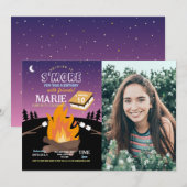 Invitation Camping S'More Camp Fire Girls Photo (Devant / Derrière)