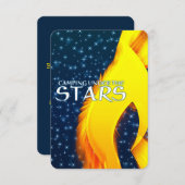 Invitation Camping sous les étoiles - Clair de lune et feu de (Devant / Derrière)