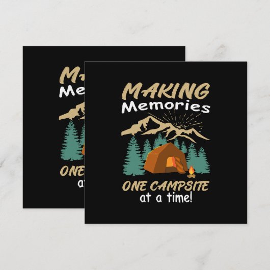 Invitation CAMPING, souvenirs (Devant / Derrière)