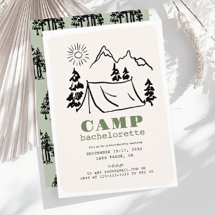 Invitation Camping Tent Mountain Bachelorette Party