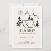 Invitation Camping Tent Mountain Bachelorette Party (Devant)