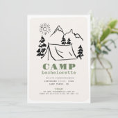 Invitation Camping Tent Mountain Bachelorette Party (Debout devant)