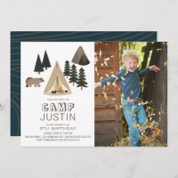 Camping Tente Bear Boy Anniversaire Photo Invitati