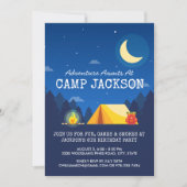 Invitation Camping Thème Extérieur Aventure Anniversaire (Devant)