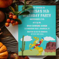 Campy Western Cowgirl on Horse Custom Anniversaire