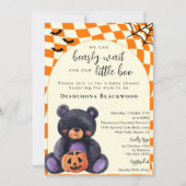 Invitation Can Bearly Wait Little Boo Halloween Baby Shower (Devant)