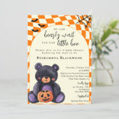 Invitation Can Bearly Wait Little Boo Halloween Baby Shower (Debout devant)