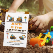 Invitation Can You Dig It, Construction 2nd Birthday