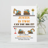 Invitation Can You Dig It, Construction 2nd Birthday (Debout devant)