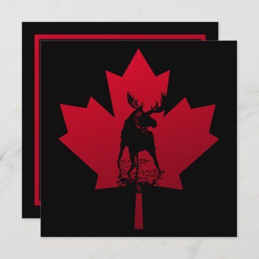 Invitation canadienne à la feuille d'érable et à l (Devant / Derrière)