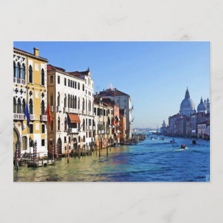 Invitation Canal grand de Venise avec la citation d'amour