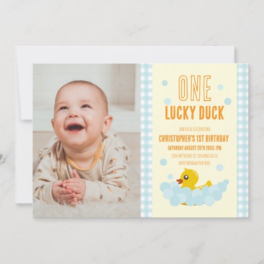 Invitation Canard 1er anniversaire (Devant)