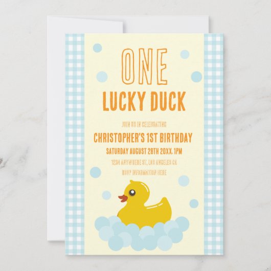 Invitation Canard 1er anniversaire (Devant)
