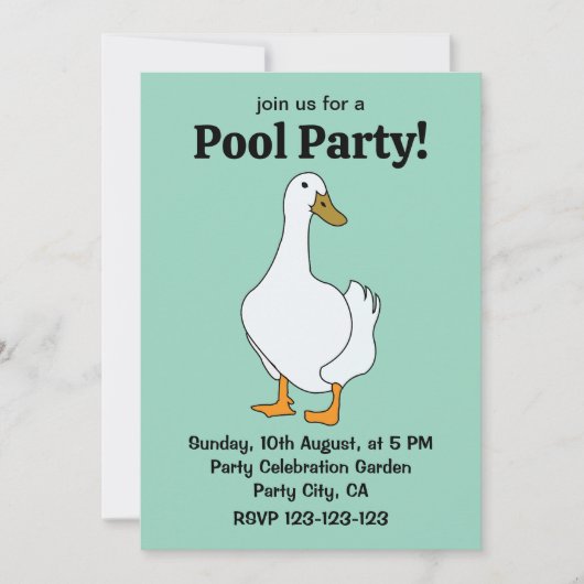 Invitation Canard à canard blanc (Devant)