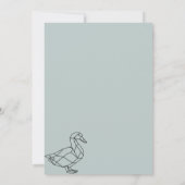 Invitation Canard animalier à ligne simple gris-vert (Dos)
