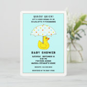 Invitation Canard baby shower Avec Parapluie (Debout devant)