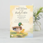 Invitation Canard colvert avec bébé caneton Shower de bébé (Debout devant)