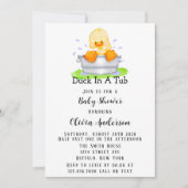 Invitation Canard dans un bain n'importe quel Baby shower enf (Devant)