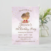 Invitation Canard d'aquarelle dans Bottes en caoutchouc rouge (Debout devant)