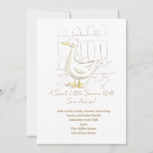 Invitation Canard de conte de fées (Devant)