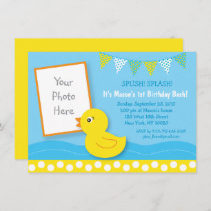 Invitation Canard en caoutchouc 1er anniversaire