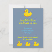 Invitation canard en caoutchouc jaune -fête d'anniversaire (Dos)
