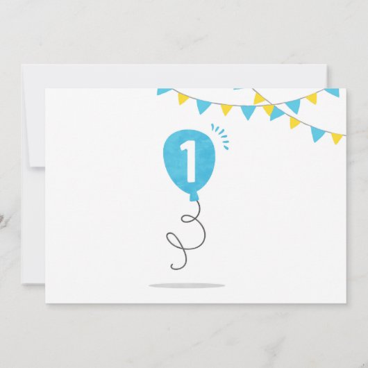 Invitation Canard en caoutchouc Premier anniversaire fête ble (Dos)