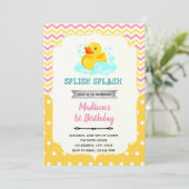 Invitation canard en caoutchouc rose et jaune (Debout devant)