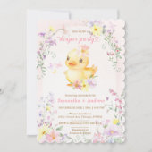 Invitation Canard en caoutchouc rose modèle pour fête de couc (Devant)