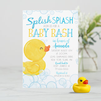 Invitation Canard en Caoutchouc Splish Splash Baby Shower