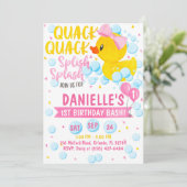 Invitation Canard en Caoutchour Rose (Debout devant)