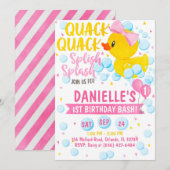 Invitation Canard en Caoutchour Rose (Devant / Derrière)