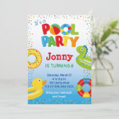 Invitation canard flottant Piscine fête, anniversaire de nata (Debout devant)