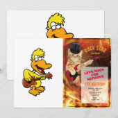 Invitation Canard jaune jouant de la guitare | choisir la cou (Devant / Derrière)