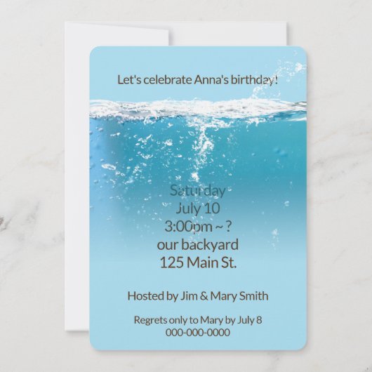 Invitation Canard jaune pour une fête de billard d'anniversai (Dos)