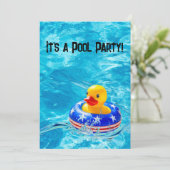 Invitation Canard jaune pour une fête patriotique au bord de (Debout devant)