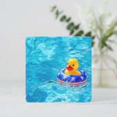 Invitation Canard jaune pour une fête patriotique au bord de (Debout devant)