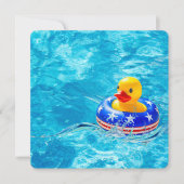 Invitation Canard jaune pour une fête patriotique au bord de (Devant)