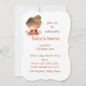 Invitation Canard mou dans le Baby shower des bottes rouges (Dos)