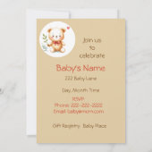 Invitation Canard mou dans le Baby shower des bottes rouges (Dos)