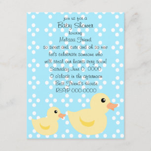 Invitation Canard pointu en bleu
