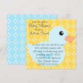 Invitation Canard pointu en bleu (Devant / Derrière)