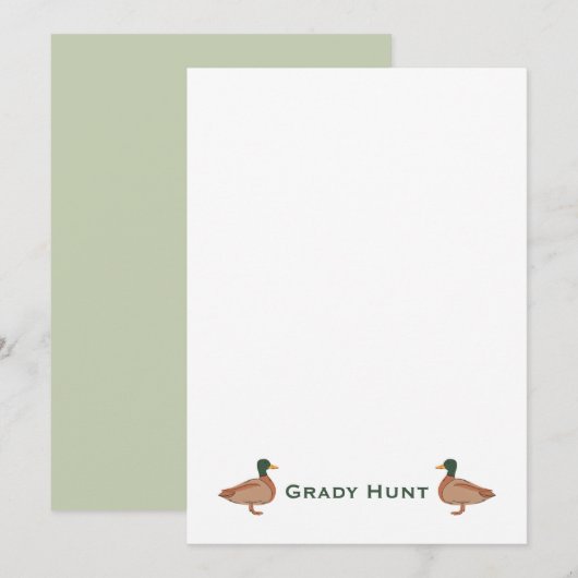 Invitation Canard stationnaire (Devant / Derrière)