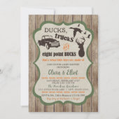 Invitation Canards, Camions et seaux à huit points Cerfs Bébé (Devant)