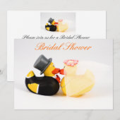 Invitation Canards de mariage - Enterrement de vie de jeune f (Devant / Derrière)
