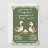 Invitation Canards écossais et Baby shower aux oeufs (Devant)