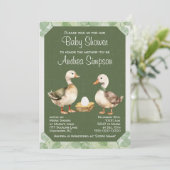 Invitation Canards écossais et Baby shower aux oeufs (Debout devant)