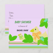 Invitation Canards et Baby shower verdoyant (Devant / Derrière)