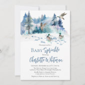 Invitation Canards Forêt Bois Nature Garçon Bébé Sprinké (Devant)
