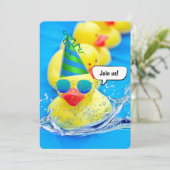 Invitation Canards Jaunes Pour Anniversaire Pool Party (Debout devant)